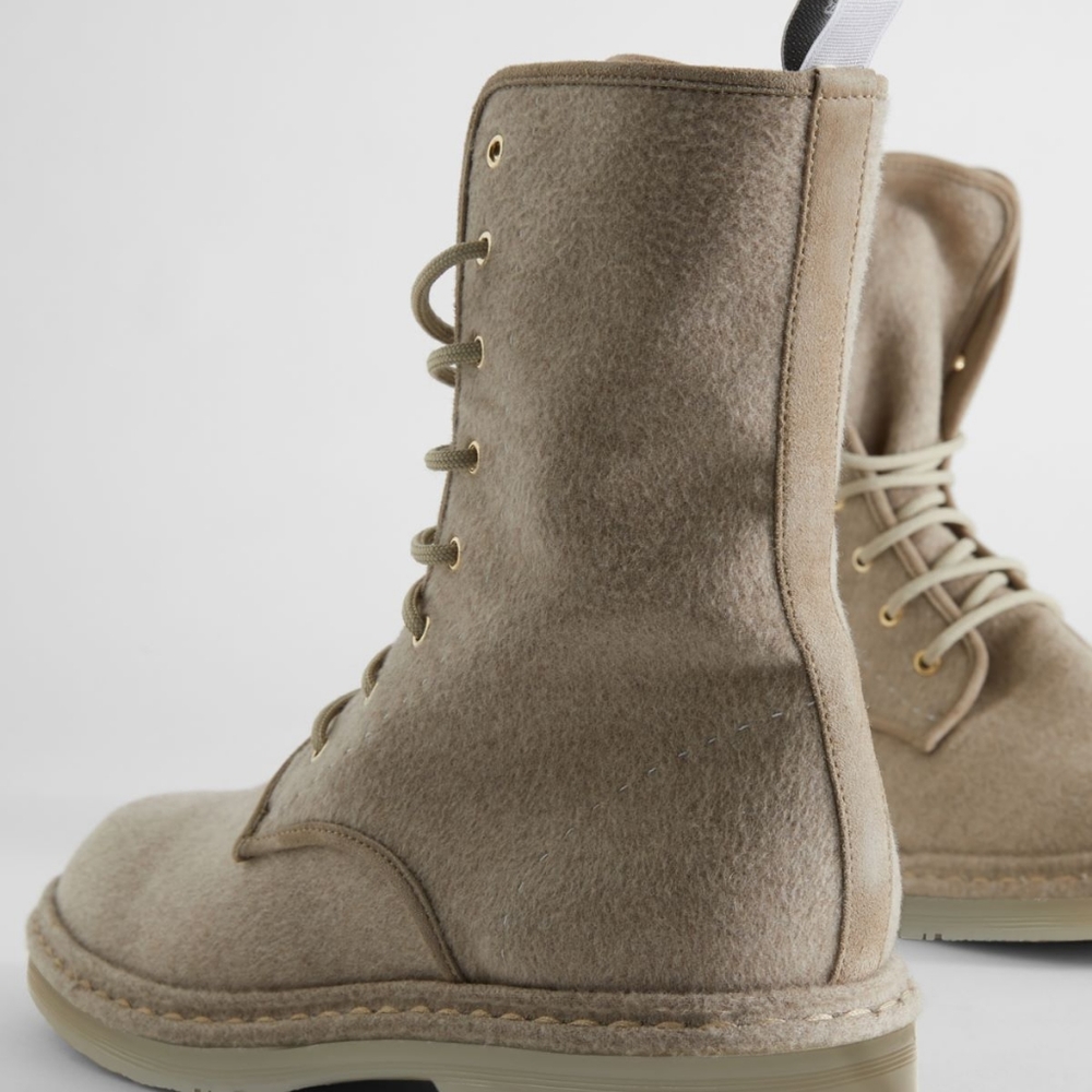 MAXMARA CASHMERE BAKER COMBAT BOOTS - Picture 2 of 7
